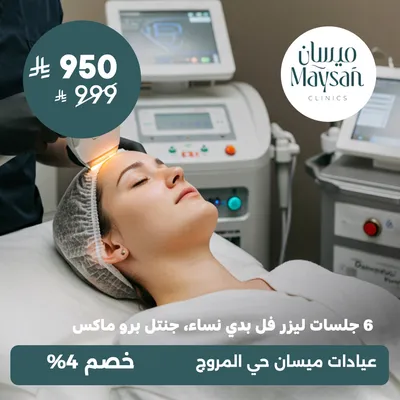 (Six full body laser sessions for women, Gentle Pro Max) At Maysan Clinics, Al-Morouj District